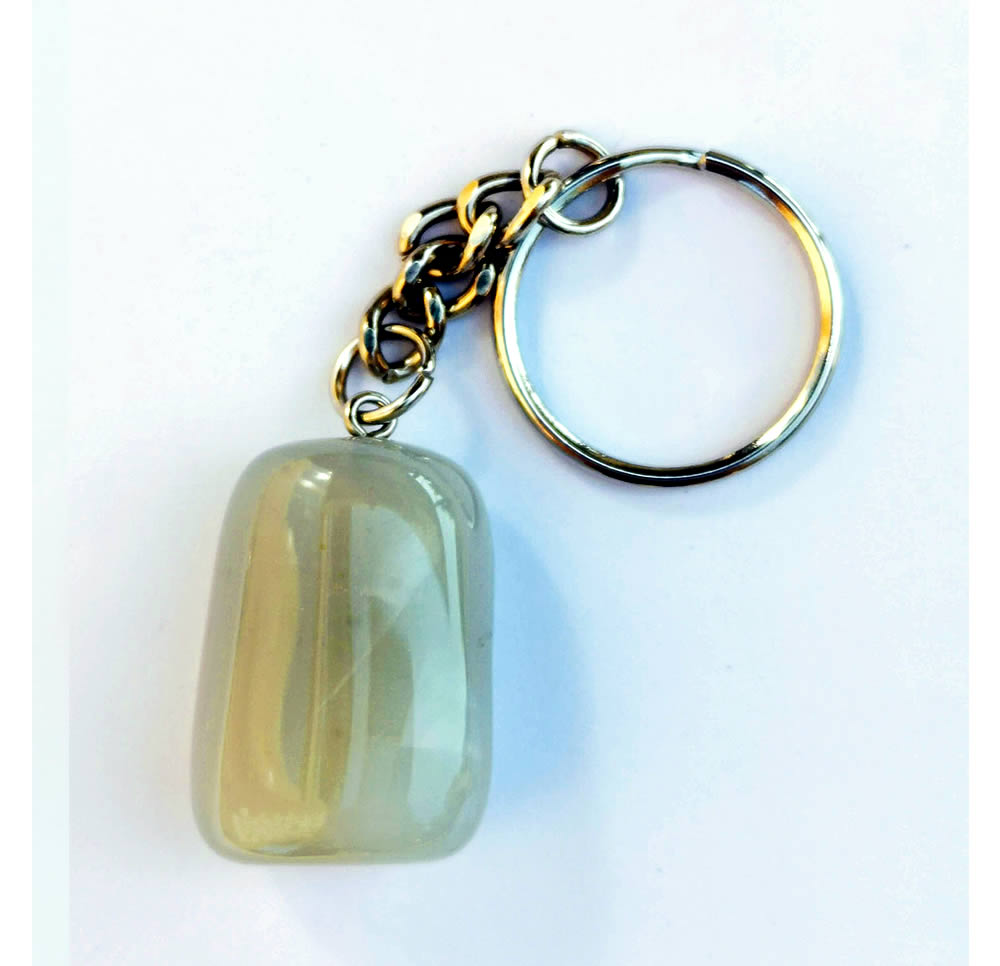 Birth Stone Keyring - Aquarius - Agate